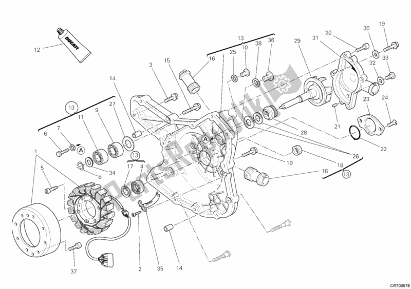 Alle onderdelen voor de Generator Deksel van de Ducati Multistrada 1200 S Sport 2011